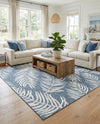 Seaside Blooms Collection Area Rug - Verdure (Blue) Square Blue  lifestyle 29