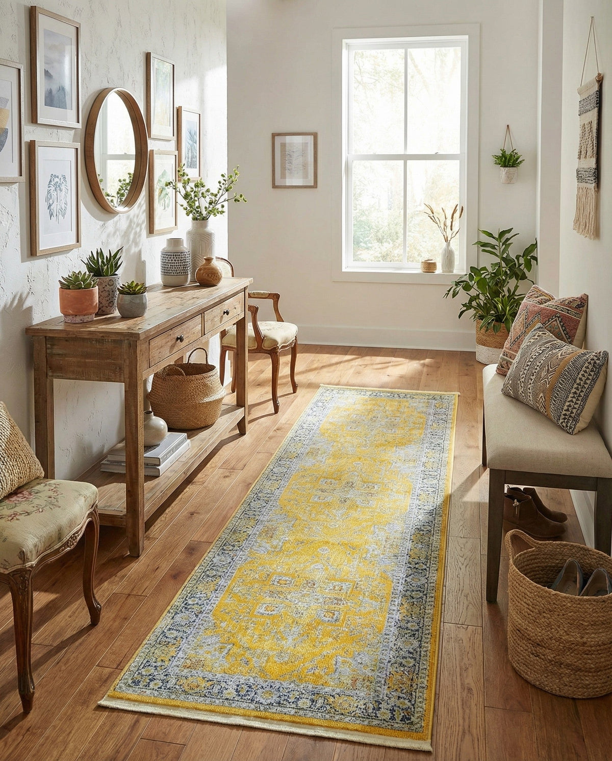 Caribbean Breeze Collection Area Rug -  Andros Runner Yellow  lifestyle 134