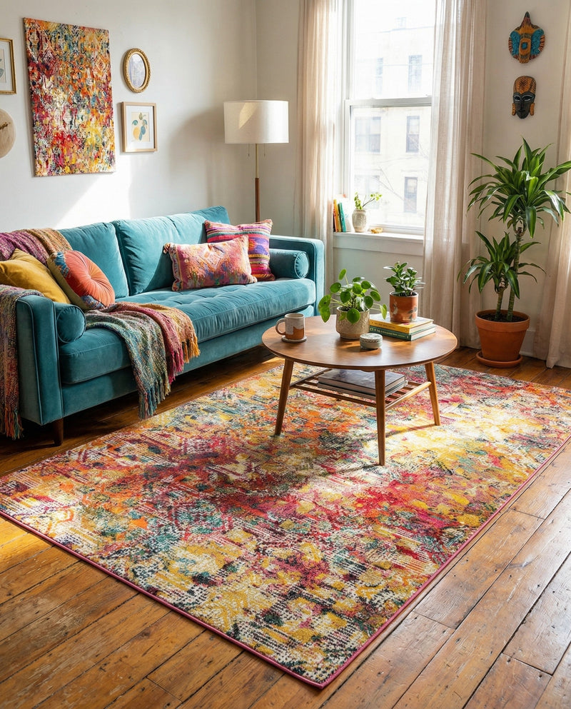 Colorburst Oasis Collection Area Rug -  Azura Rectangle Multi  lifestyle 16