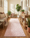 Garden Lattice Charm Collection Area Rug -  Pergola (Pink) Runner Pink  lifestyle 51
