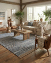 Tulum Trellis Collection Area Rug - Shoreline Rectangle Denim blue  lifestyle 40