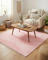 Thar Cotton Collection Area Rug - Jaisalmer (Rose) Square Rose  lifestyle 68
