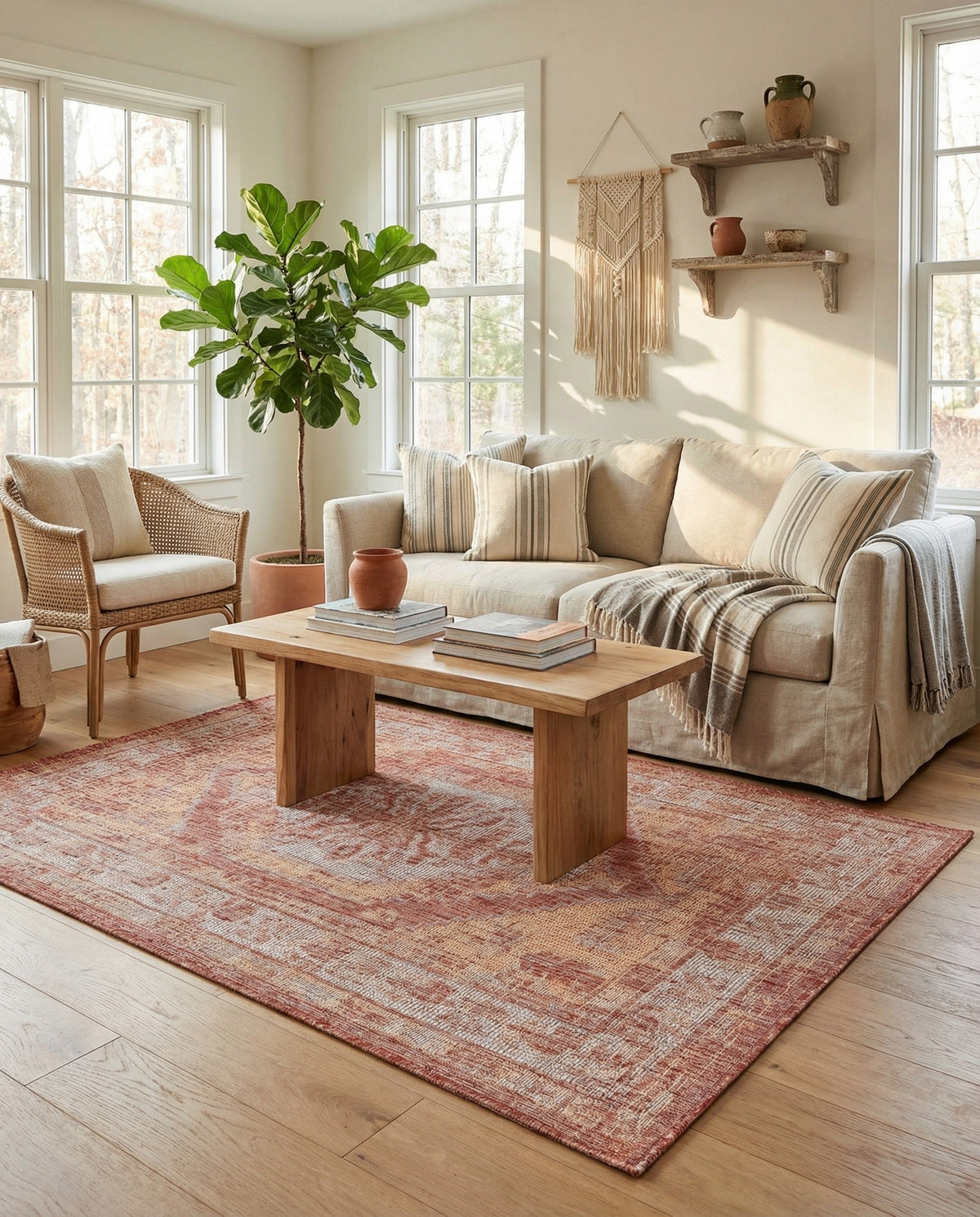 Patio Heritage Collection Area Rug -  Augusta (Rust Red) Rectangle Rust Red  lifestyle 18