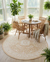 Tribal Terrace Treasures Collection Area Rug -  Incan Isle (Natural) Round Natural  lifestyle 87
