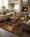 Bistro Lounge Collection Area Rug -  Affogato Rectangle Brown  lifestyle 43