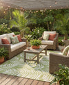 Seaside Blooms Collection Area Rug - Verdure (Green) Rectangle Green  lifestyle 3