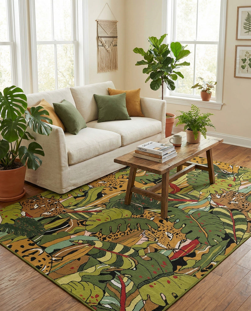 Seaside Blooms Collection Area Rug -  Sorrento Rectangle Green  lifestyle 9