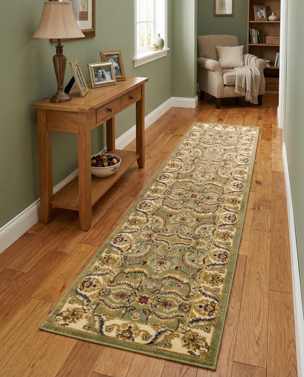 Jaipur Elegance Collection Area Rug -  Lal Runner Green  lifestyle 143