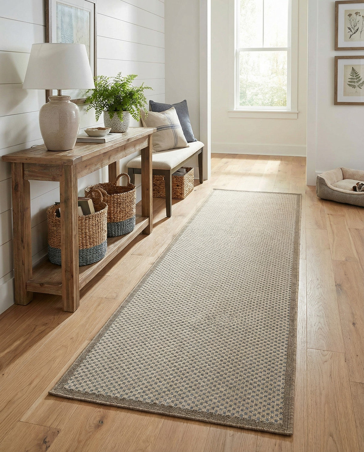 Terrace Fringe Collection Area Rug - Patio Runner Beige  lifestyle 120