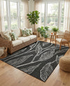 Seaside Blooms Collection Area Rug -  Evergreen (Ivory Charcoal) Rectangle Ivory Charcoal  lifestyle 9