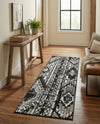 Cascade Range Collection Area Rug - Hood (Black and White) Runner Black and White  lifestyle 32