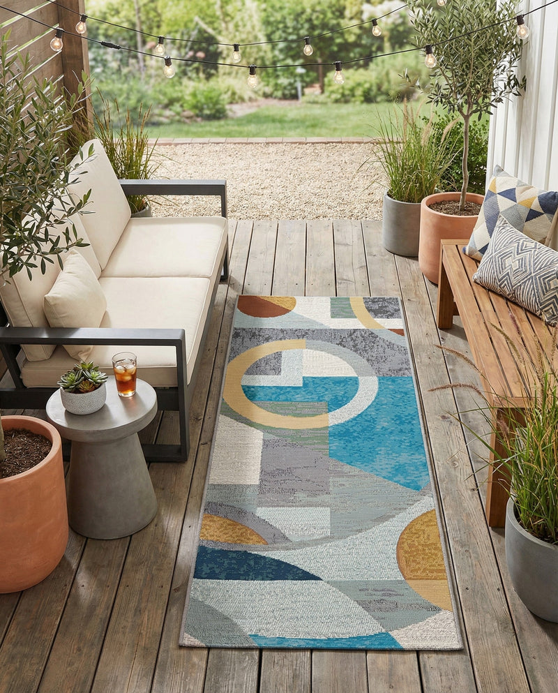 Urban Terrace Collection Area Rug -  Loggia Runner Multi  lifestyle 58