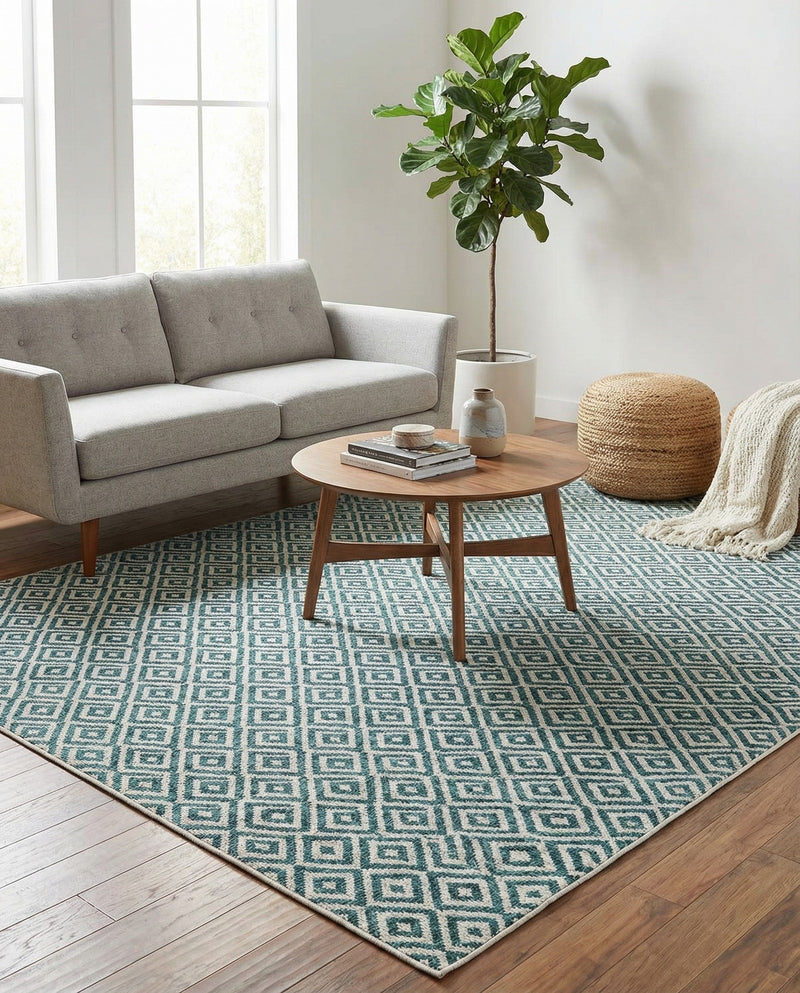 Urban Oasis Rugs Collection Area Rug -  Rooftop (Teal) Rectangle Teal  lifestyle 13