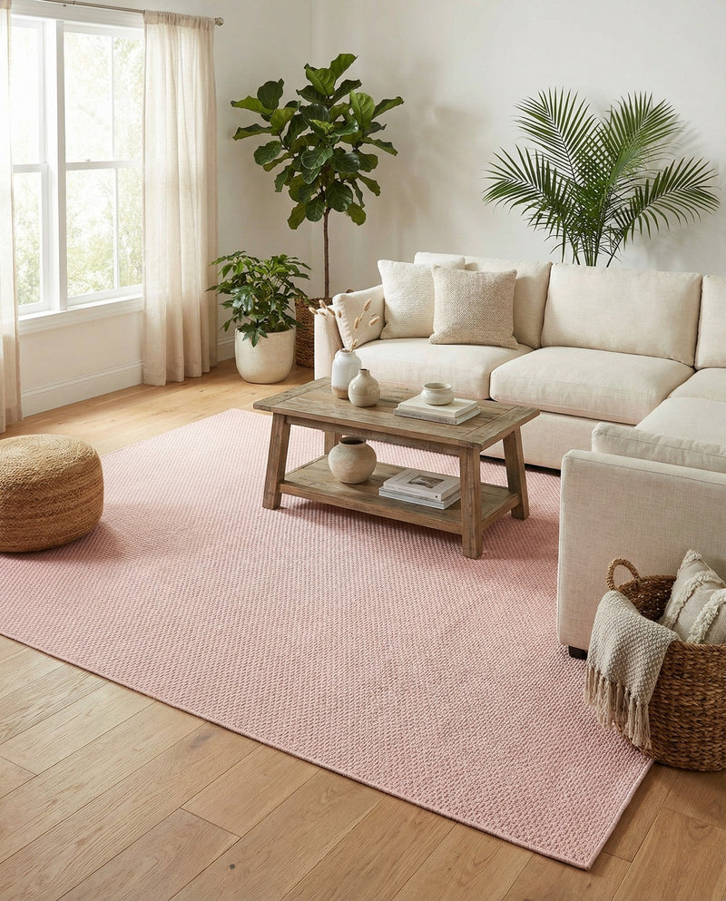 Seaside Serenity Collection Area Rug - Veranda (Whisper Pink) Rectangle Whisper Pink  lifestyle 14
