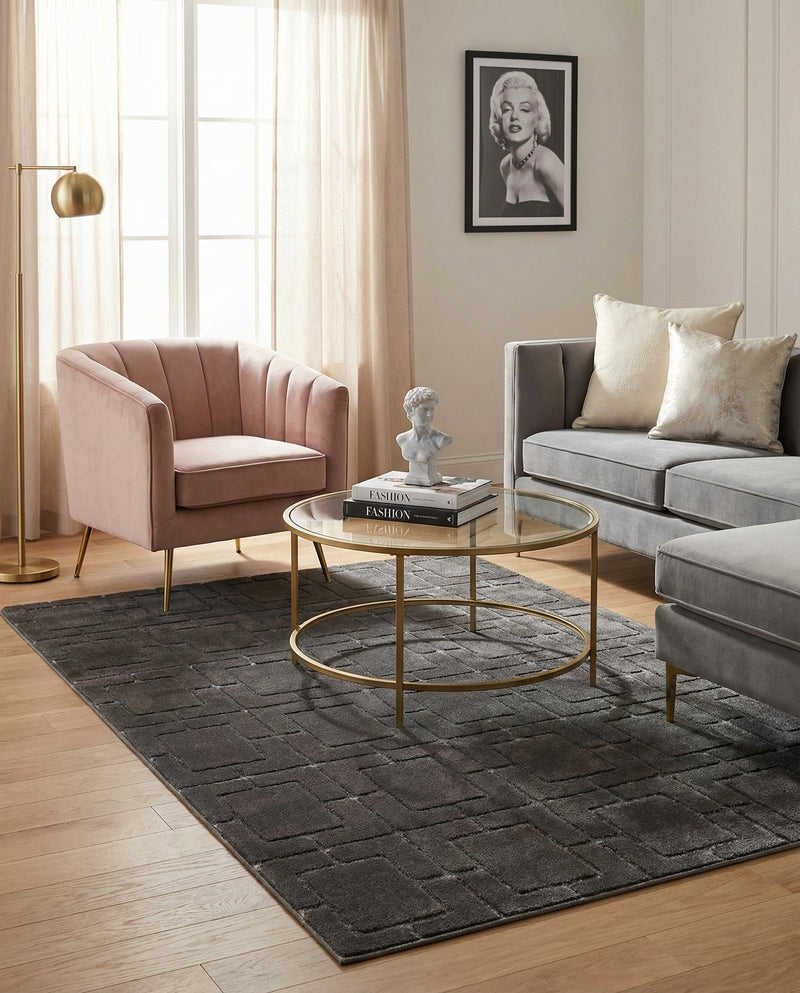 Hollywood Luxe Collection Area Rug -  Beverly (Gray Silver) Rectangle Gray Silver  lifestyle 7