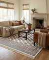 Samarkand Elegance Collection Area Rug -  Margilan (Ivory) Square Ivory  lifestyle 71