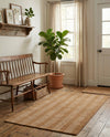 Hampton Stripes Wool Collection Area Rug - Montauk Rectangle Latte Brown  lifestyle 27