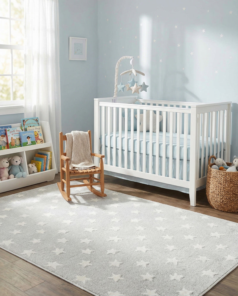 Wonder Tykes Collection Area Rug -  Mosaic Rectangle Cloud Gray  lifestyle 34