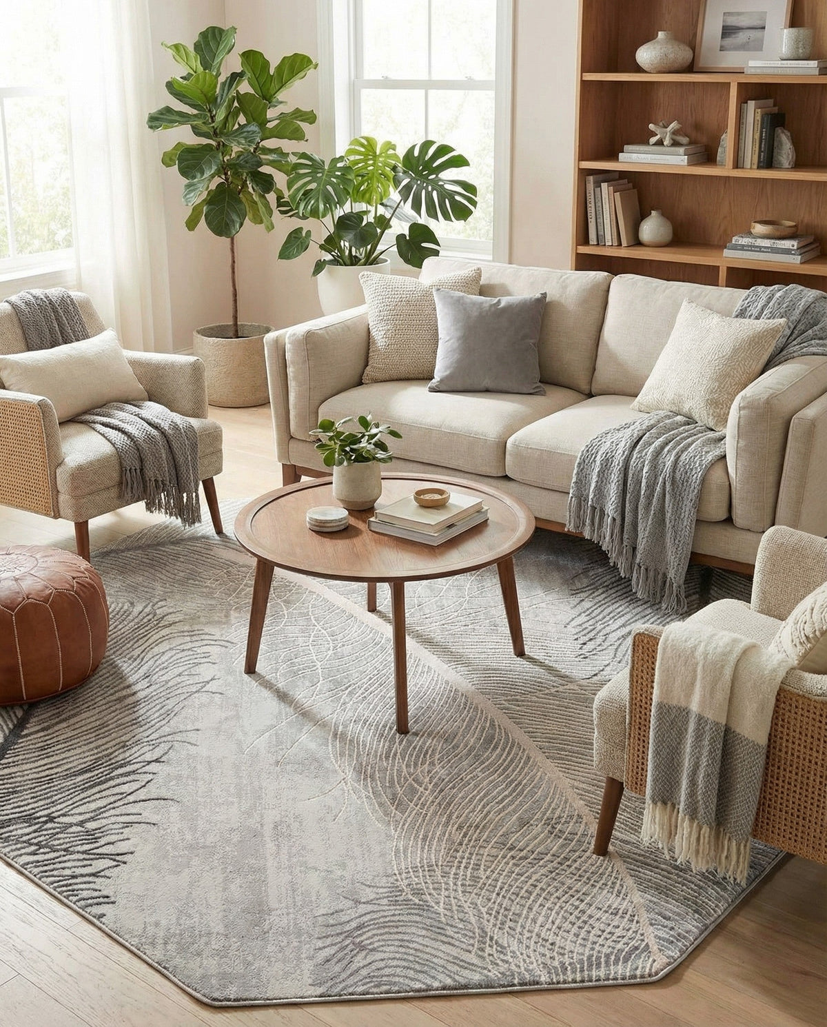 Bloomsbury Elegance Collection Area Rug -  Westminster Octagon Gray  lifestyle 74