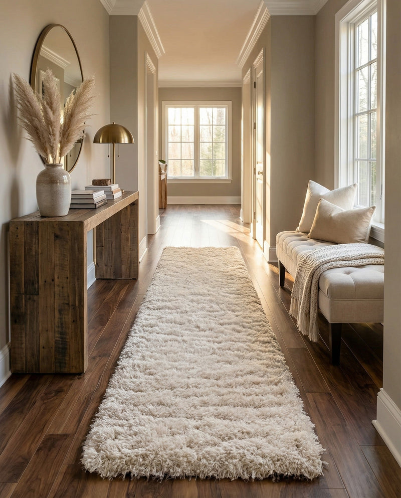 Eternal Plush Oasis Collection Area Rug -  Tranquility (Linen) Runner Linen  lifestyle 40
