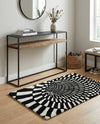 Cyclone Wool Collection Area Rug - Tornado Rectangle Black and White  lifestyle 9