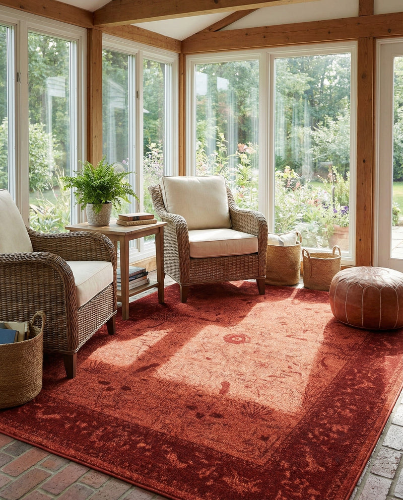 Horizon Collection Area Rug -  Apex (Rust Red) Rectangle Rust Red  lifestyle 7