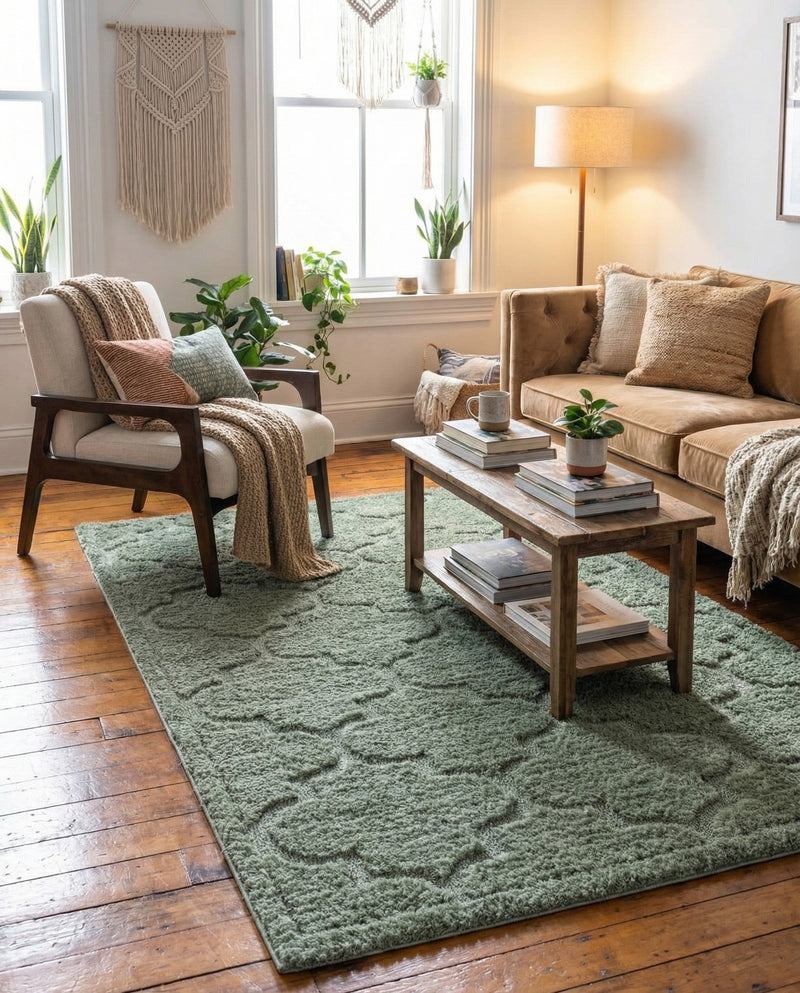 Trellis Haven Collection Area Rug -  Havencrest Rectangle Green  lifestyle 9