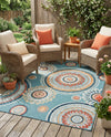 Seaside Blooms Collection Area Rug -  Eden Rectangle Light Blue  lifestyle 46