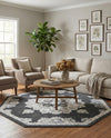 Beverly Grove Collection Area Rug - Melrose (Charcoal) Octagon Charcoal  lifestyle 67
