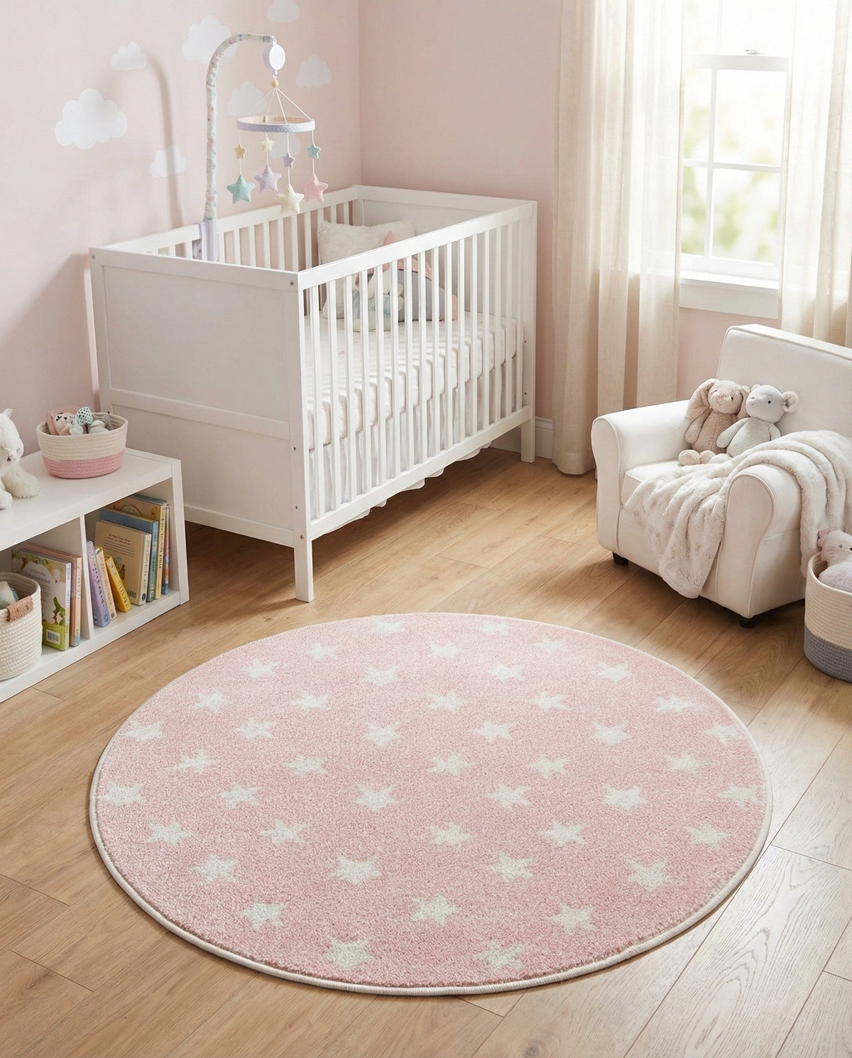 Wonder Tykes Collection Area Rug -  Mosaic Round Pink  lifestyle 128