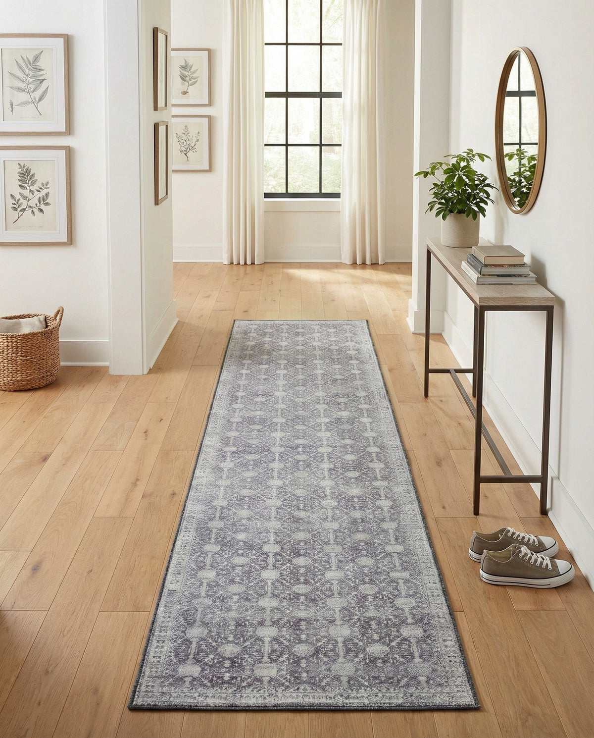Heritage Elegance Collection Area Rug -  Chatsworth Runner Gray  lifestyle 91