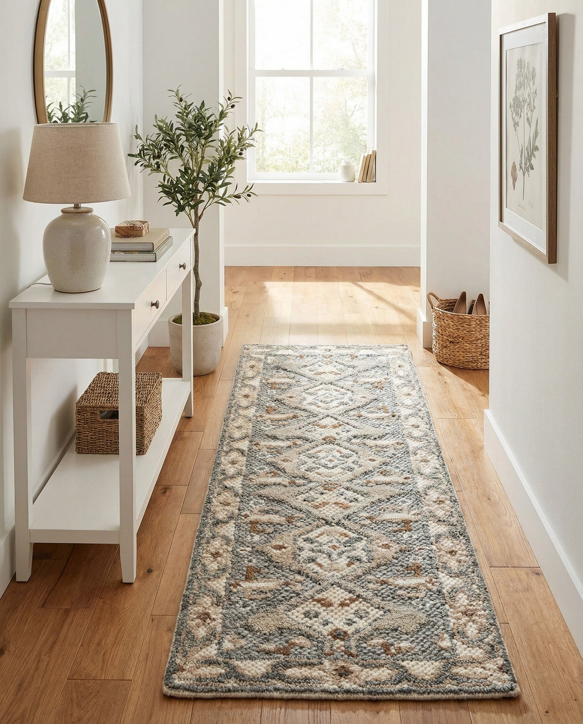 Byzantine Heritage Collection Area Rug - Istanbul Runner Antique Gray  lifestyle 50