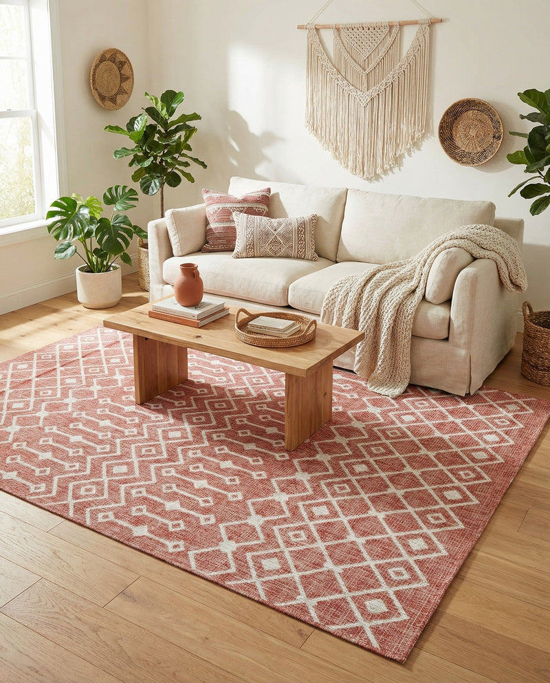 Savannah Pergola Collection Area Rug -  Pergola (Rust Red) Rectangle Rust Red  lifestyle 14