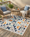 Bahama Breeze Outdoor Collection Area Rug -  Andros Square Gray  lifestyle 79