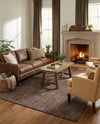 Berkshire Estate Collection Area Rug - Windsor (Mocha Brown) Rectangle Mocha Brown  lifestyle 10