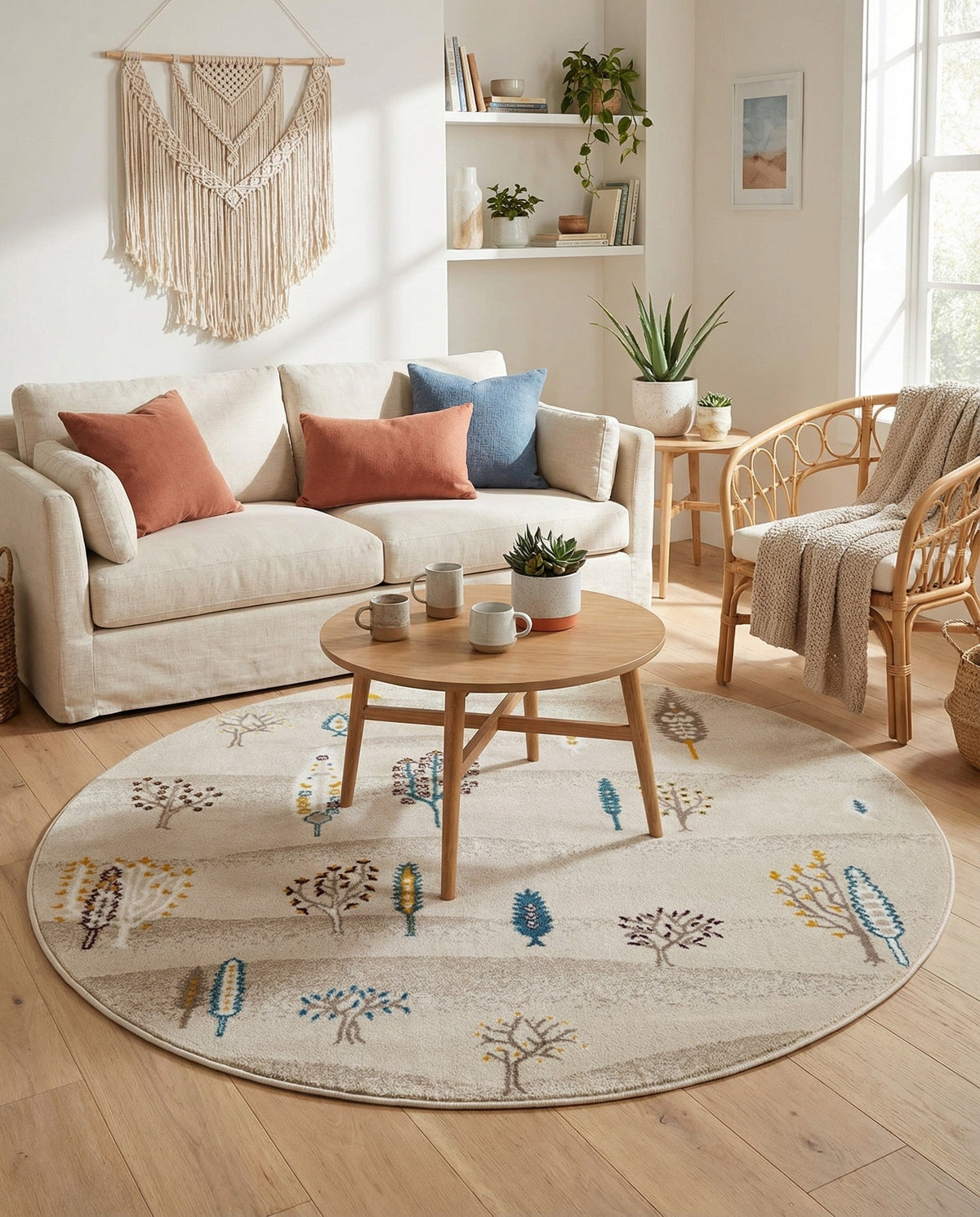 Coastal Haven Collection Area Rug -  Surfside Round Ivory  lifestyle 106