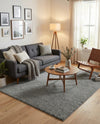 Solid Shag Seaside Collection Area Rug - Azure Cove (Gray) Rectangle Gray  lifestyle 19