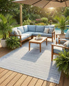 Seaside Stripes Collection Area Rug -  Boardwalk (Light Blue) Rectangle Light Blue  lifestyle 28