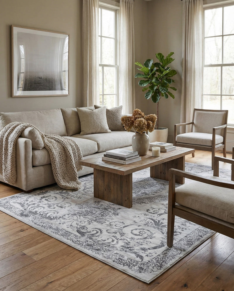 Bloomsbury Elegance Collection Area Rug - Mayfair Rectangle Gray  lifestyle 71