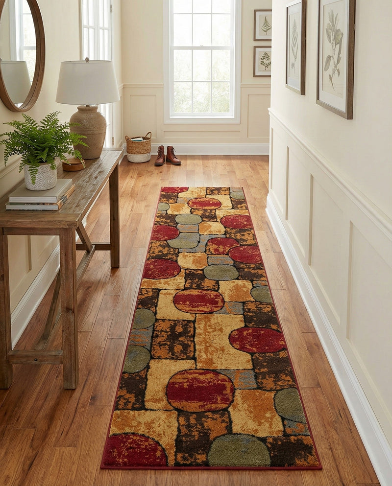 Bistro Lounge Collection Area Rug -  Cappuccino Runner Multi  lifestyle 45