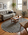 Soho Elegance Collection Area Rug -  Hudson (Black) Oval Black  lifestyle 73