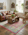 Arcadia Rugs Collection Area Rug -  Shangri-La Square Pink  lifestyle 70
