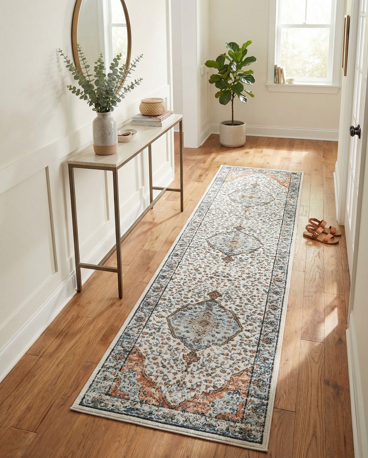 Mykonos Manor Collection Area Rug - Delos Runner Ivory  lifestyle 72