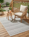 Seaside Stripes Collection Area Rug -  Boardwalk (Beige) Rectangle Beige  lifestyle 16