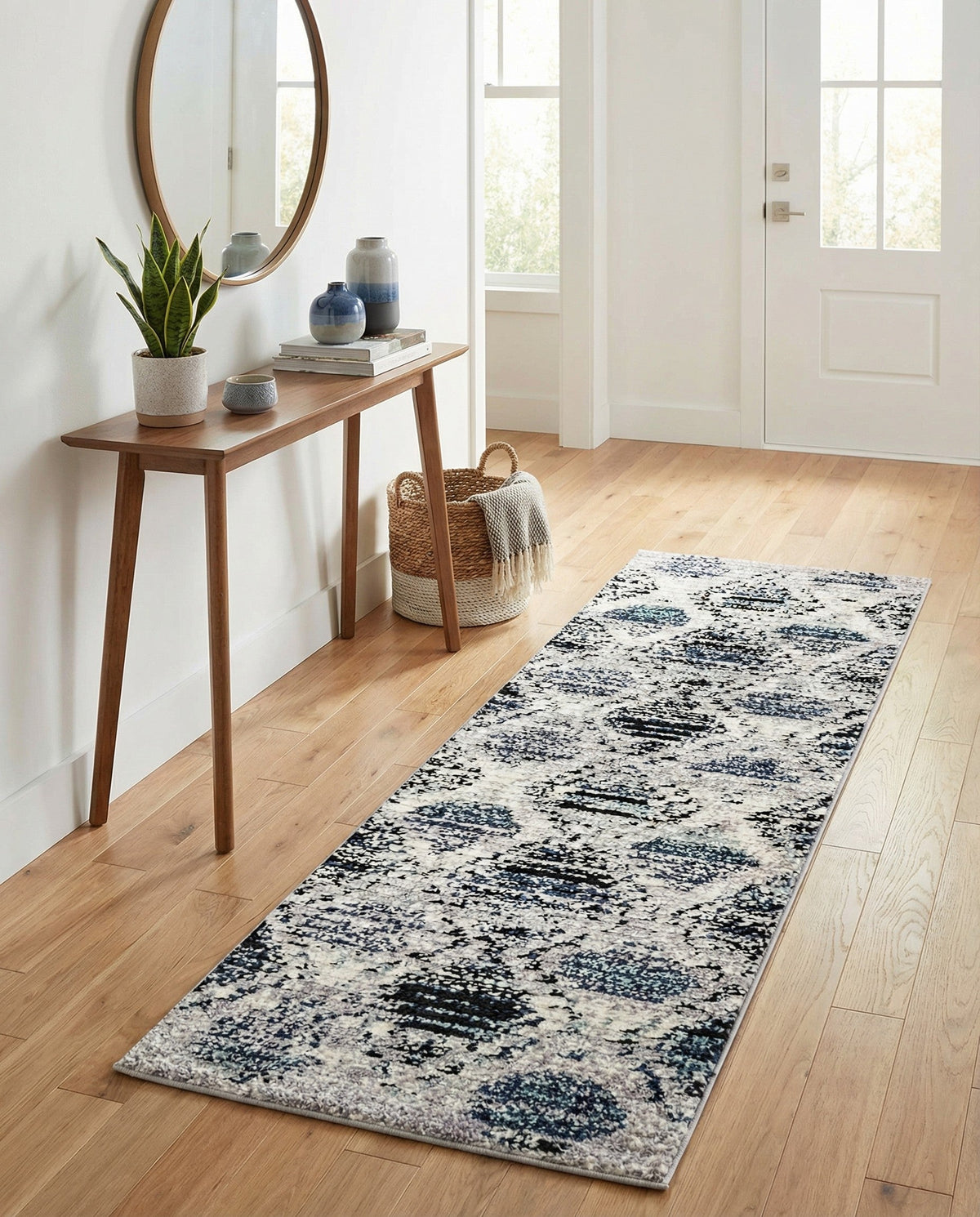 Marrakech Mosaic Collection Area Rug -  Atlas Runner Blue Gray  lifestyle 34