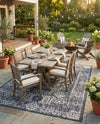 Patio Heritage Collection Area Rug - Savannah (Charcoal Gray) Rectangle Charcoal Gray  lifestyle 4