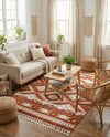 Sahara Chic Collection Area Rug -  Fez Rectangle Rust Red  lifestyle 19