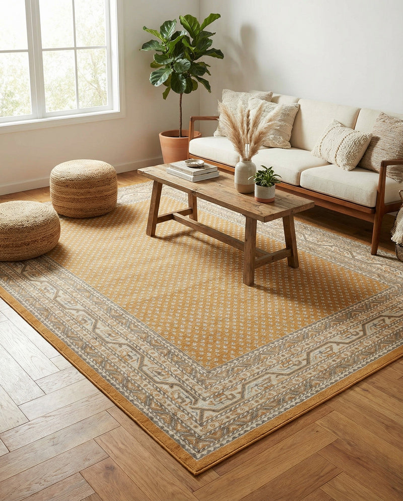 Soho Elegance Collection Area Rug -  Mercer (Orange) Rectangle Orange  lifestyle 13