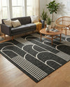 Urban Terrace Collection Area Rug -  Greenwich Rectangle Black and White  lifestyle 39