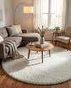 Alpine Plush Collection Area Rug -  Cortina (White) Round White  lifestyle 44